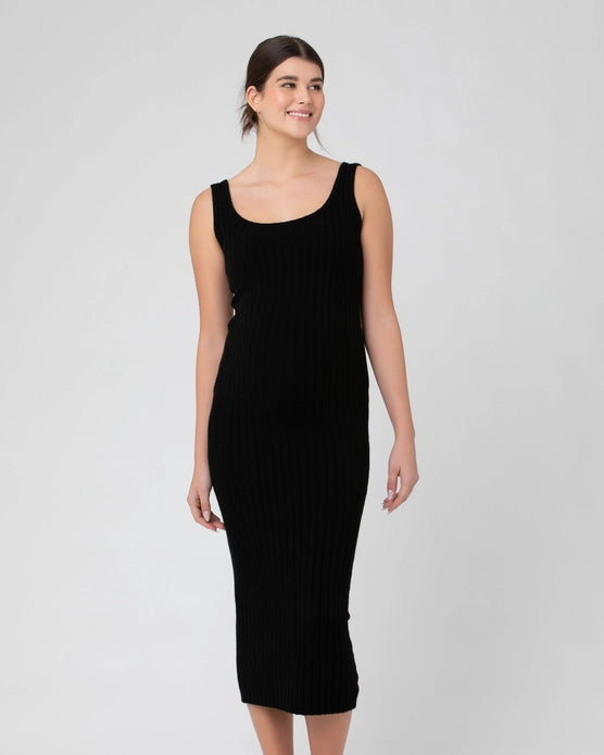 Faye Rib Knit Dress Black