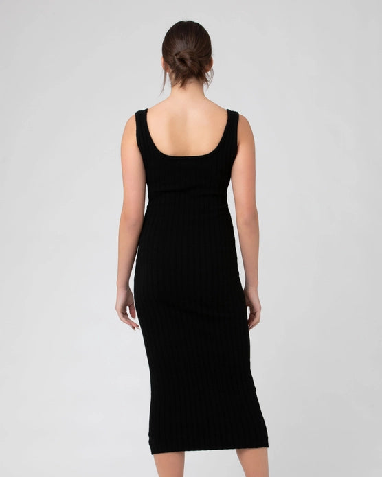 Faye Rib Knit Dress Black